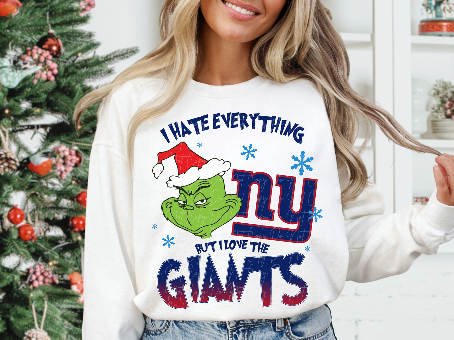 New York Giants Mean Green Guy Christmas Football DTF Transfer - KPI2478
