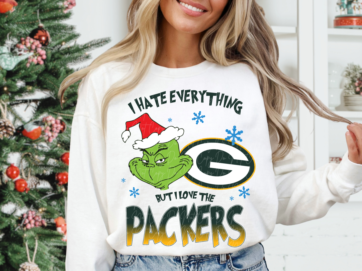 Green Bay Packers Mean Green Guy Christmas Football DTF Transfer - KPI2482