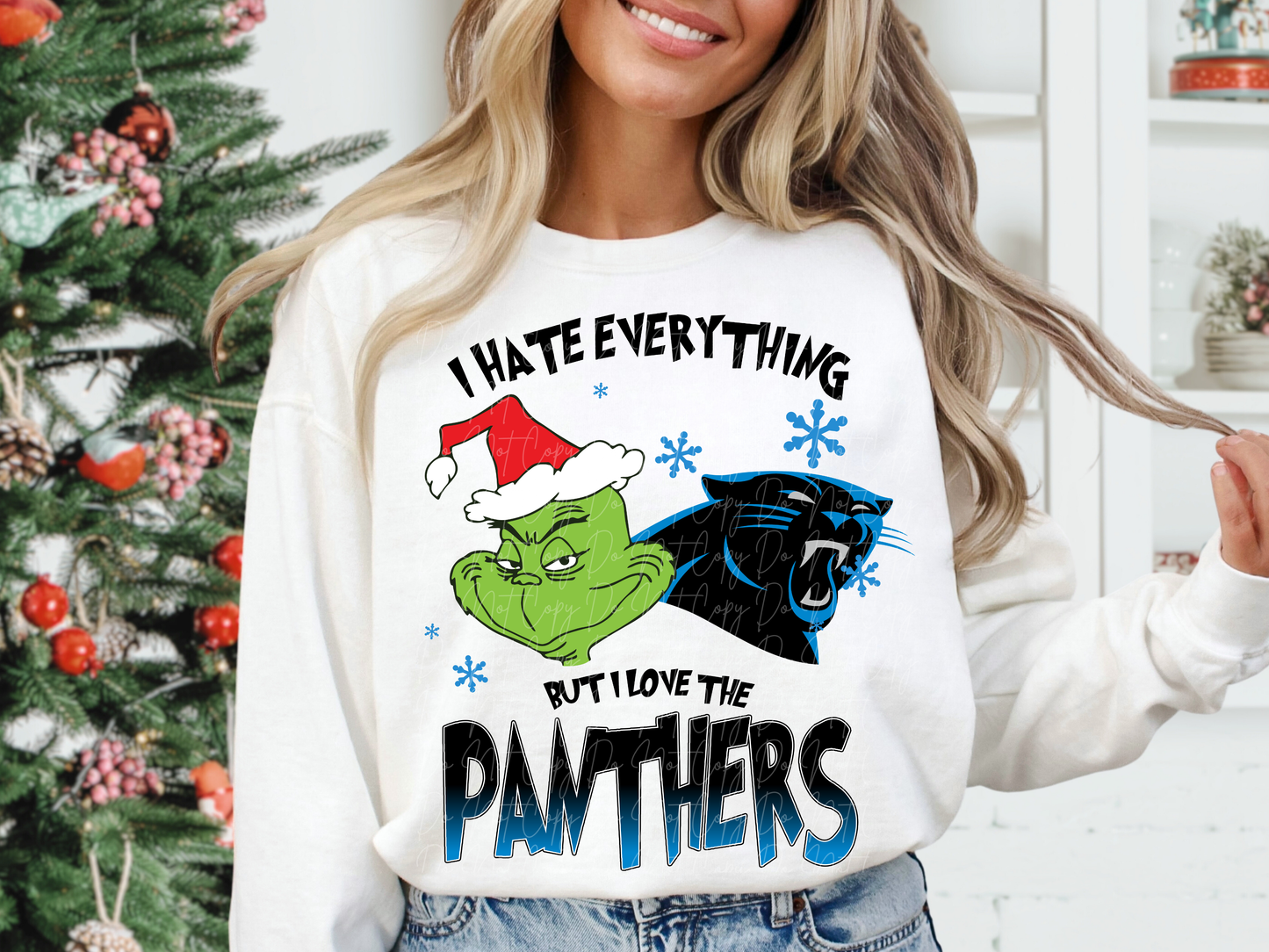 Carolina Panthers Mean Green Guy Christmas Football DTF Transfer - KPI2483
