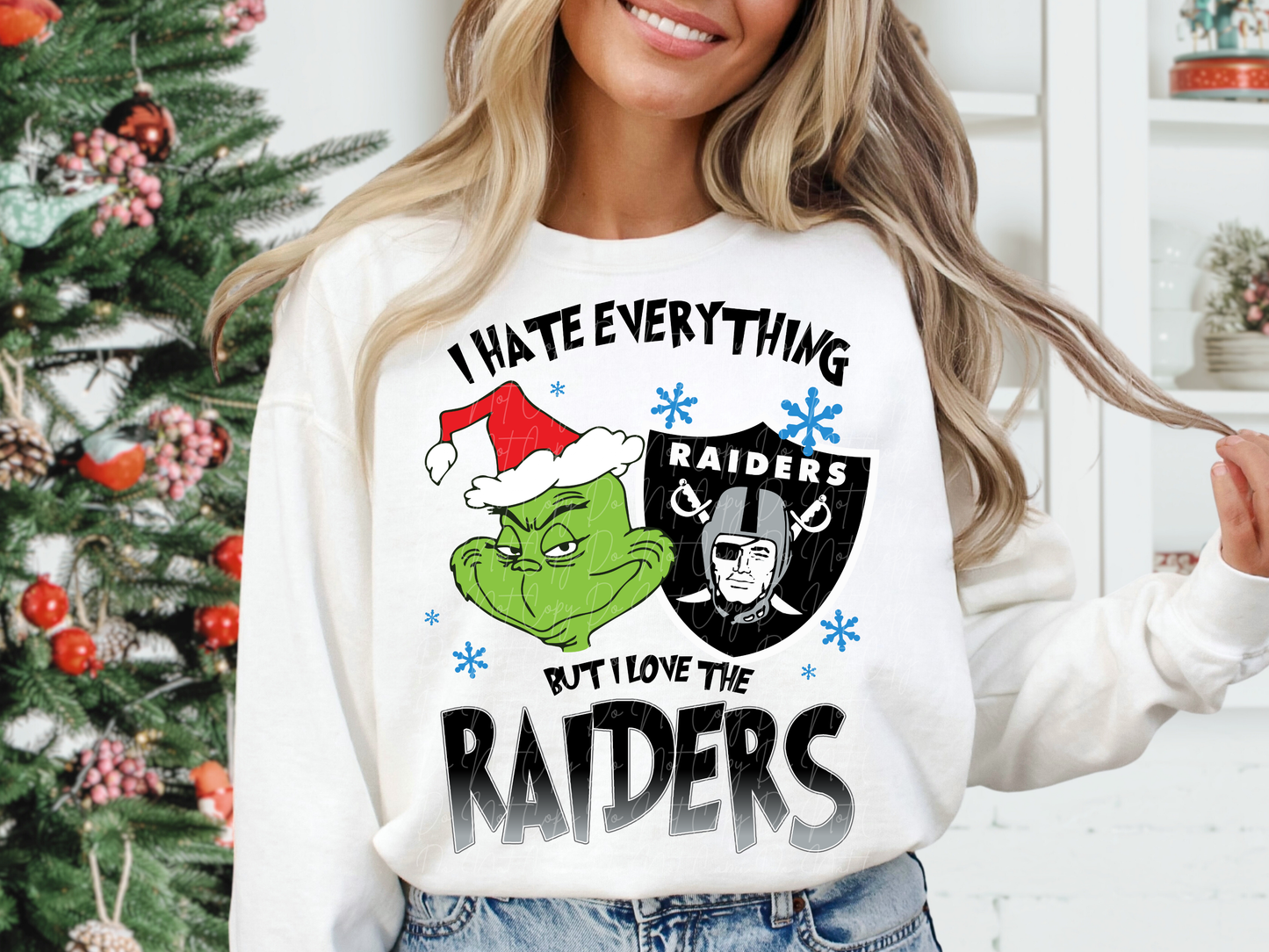 Las Vegas Raiders Mean Green Guy Christmas Football DTF Transfer - KPI2485