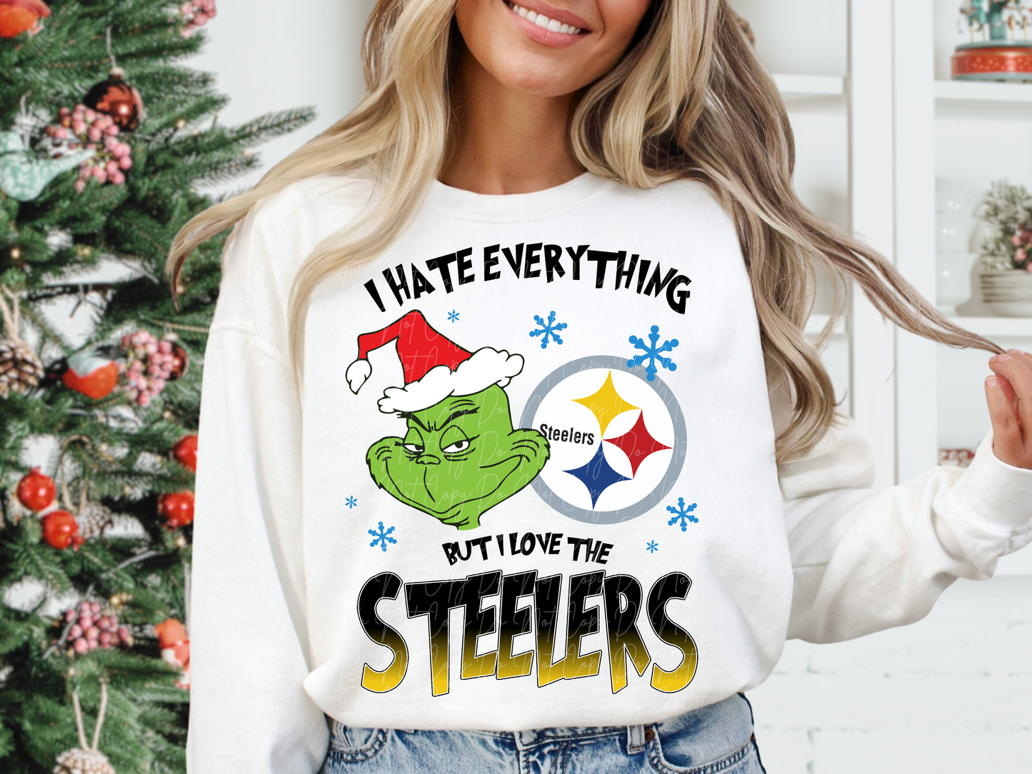 Pittsburg Steelers Mean Green Guy Christmas Football DTF Transfer - KPI2490