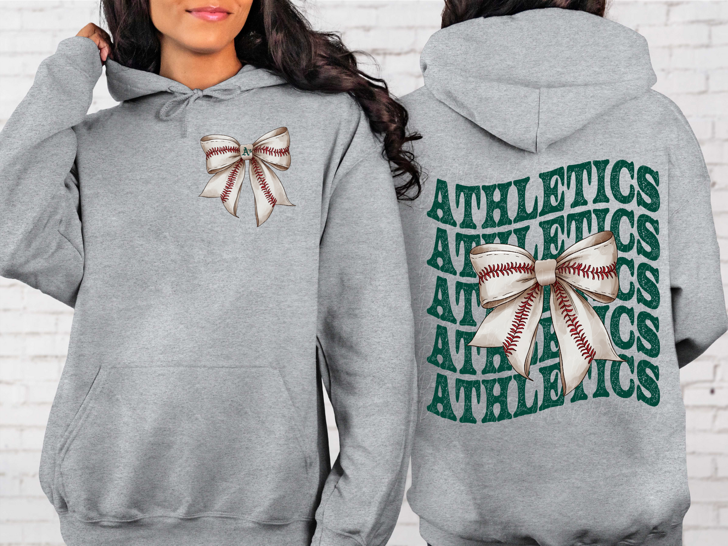 Oakland Athletics Baseball Coquette Bow DTF Transfer - KPI2548