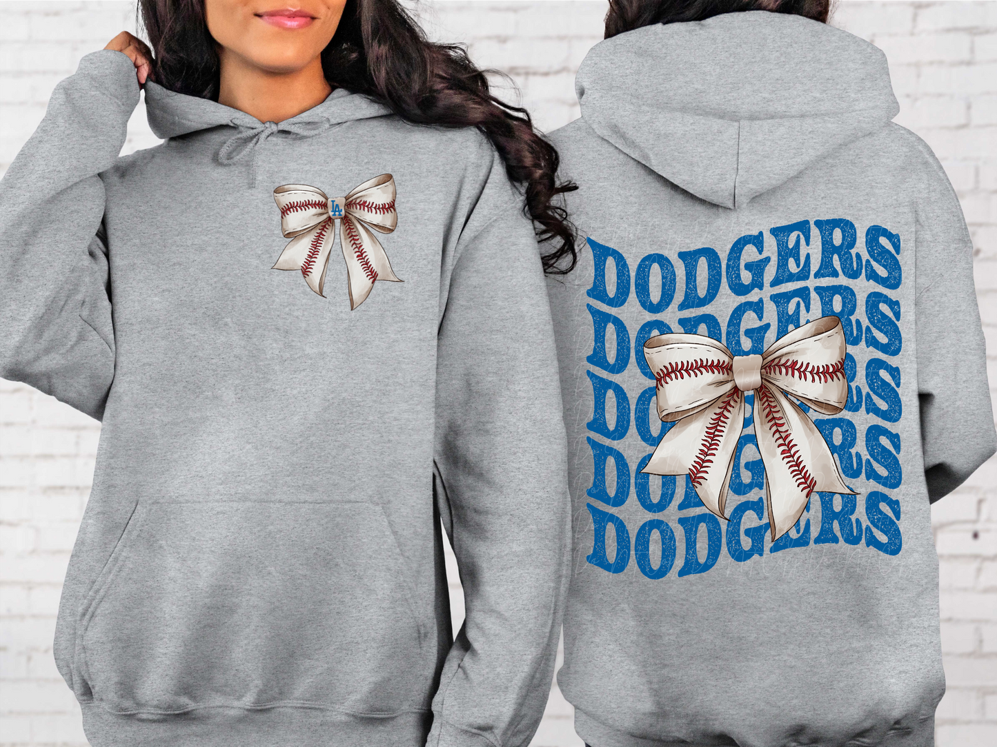 Los Angeles Dodgers Baseball Coquette Bow DTF Transfer - KPI2569