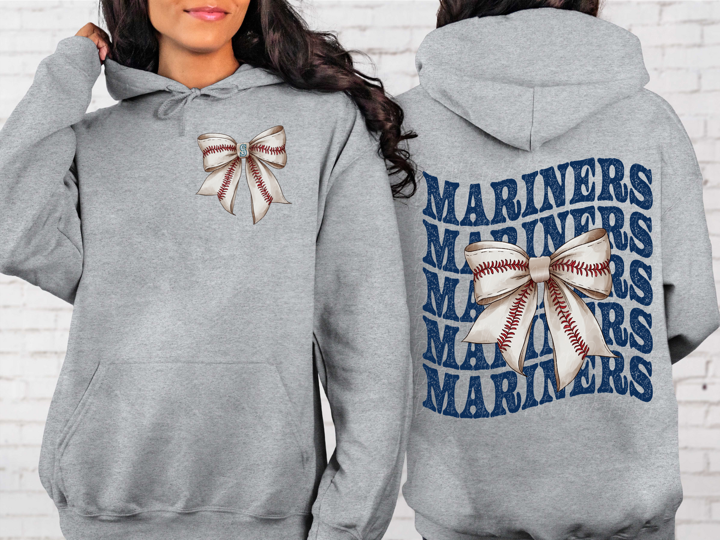 Seattle Mariners Baseball Coquette Bow DTF Transfer - KPI2579
