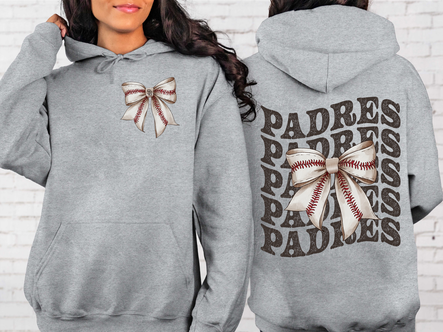 San Diego Padres Baseball Coquette Bow DTF Transfer - KPI2594