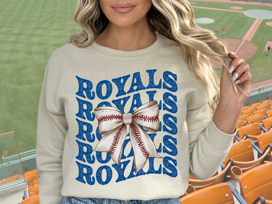 Kansas City Royals Baseball Coquette Bow DTF Transfer - KPI2617