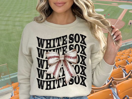 Chicago White Sox Baseball Coquette Bow DTF Transfer - KPI2626