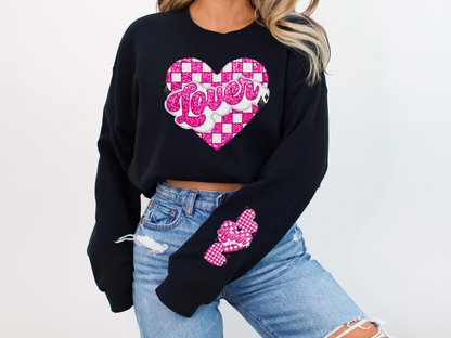 Lover Faux Sequin Valentine's Day Sweatshirt