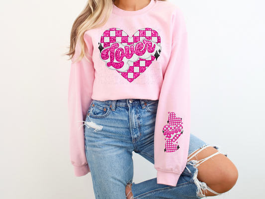 Lover Faux Sequin Valentine's Day Sweatshirt