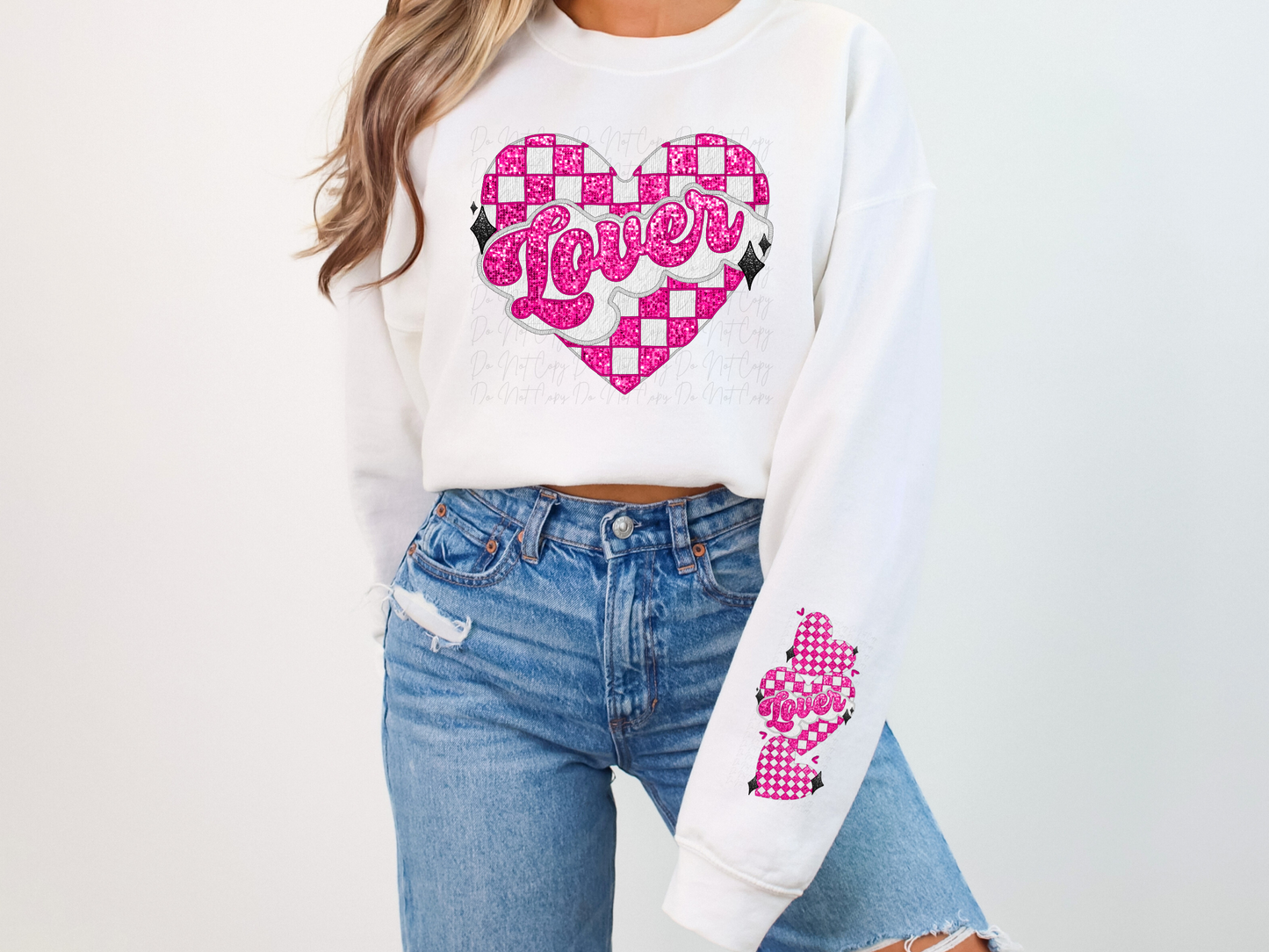 Lover Faux Sequin Valentine's Day Sweatshirt