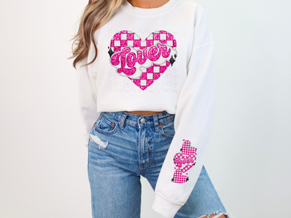 Lover Faux Sequin Valentine's Day Sweatshirt