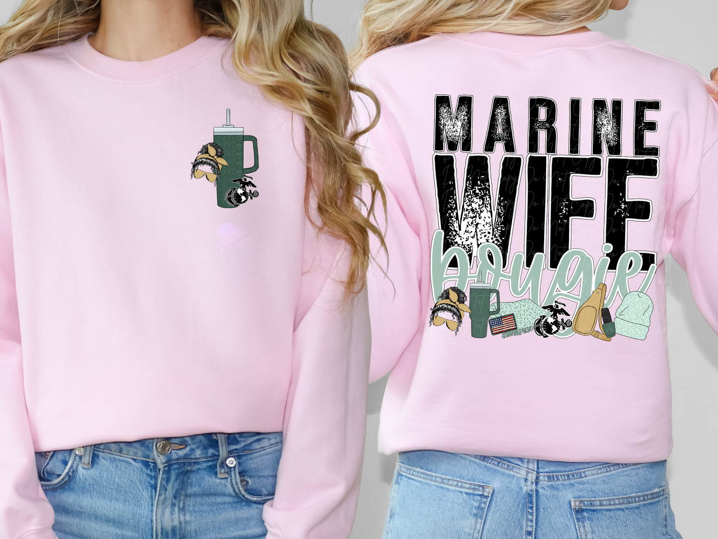 Marine Wife Bougie Pocket-Sleeve DTF Transfer - TED1108