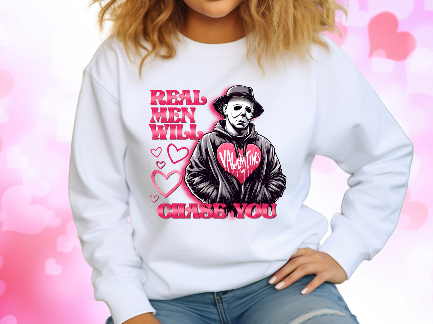 Real Men Chase You Michael Myers Valentine's Day Sweatshirt