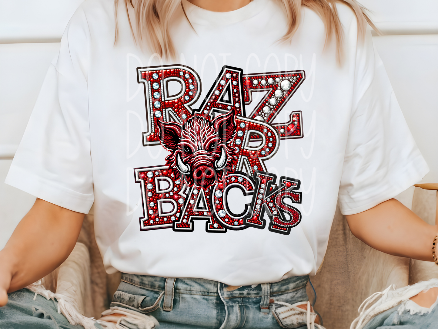 Razorbacks School Spirit Mascot Rhinestone DTF Transfer - PHD1039