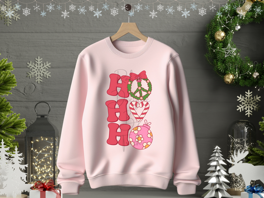 Pink Christmas Ho Ho Ho Sweatshirt