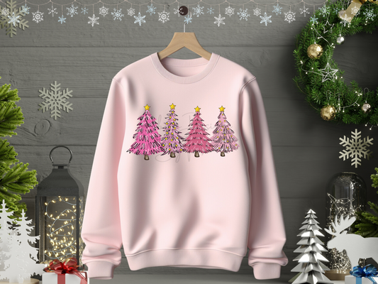 Pink Christmas Trees Sweatshirt