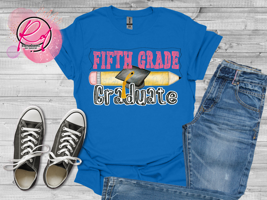 Pink Fifth Grade Graduate Shirt