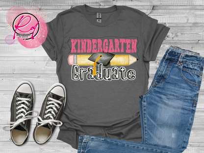 Pink Kindergarten Grade Graduate Shirt