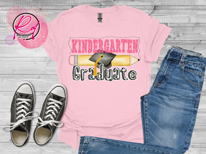 Pink Kindergarten Grade Graduate Shirt