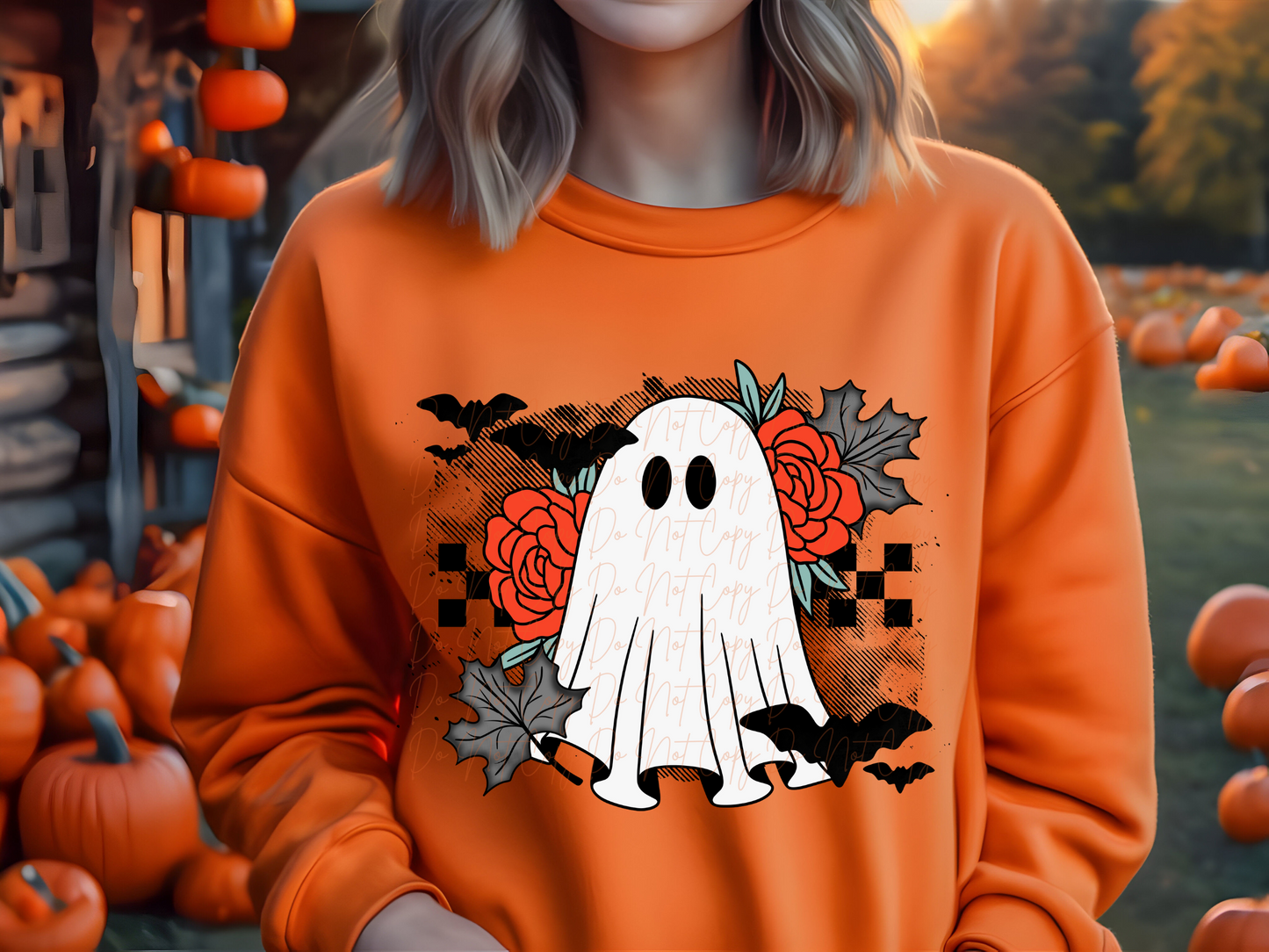 Ghost and Bats Halloween DTF Transfers - RVD1002