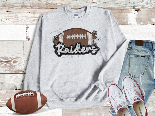Raiders Sparkle Faux Sequin Embroidery Sweatshirt