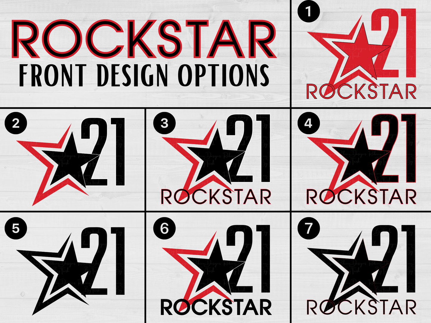 Rockstar 21 Front Design Only Unisex White Sweatshirt