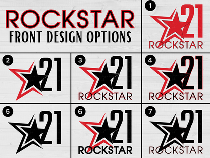 Rockstar 21 Front Design Only Unisex White Sweatshirt
