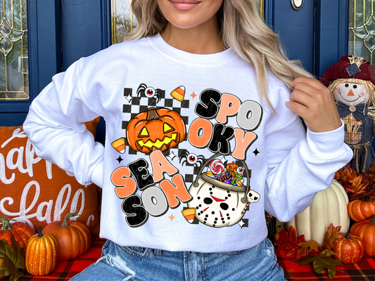Pumpkin and Jason Spooky Season Halloween Bucket Halloween DTF Transfers - SCD1627