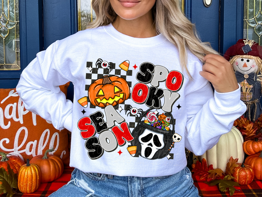 Pumpkin and Ghostface Spooky Season Halloween Bucket Halloween DTF Transfers - SCD1634