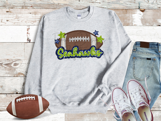 Seahawks Sparkle Faux Sequin Embroidery Sweatshirt