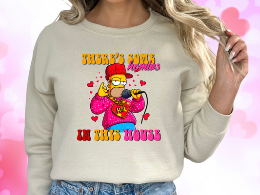 There's Some Homies In This House Homer Simpson Valentine's Day Sweatshirt