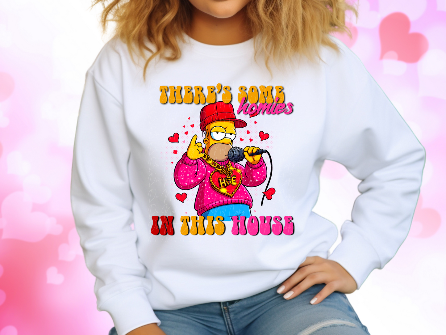 There's Some Homies In This House Homer Simpson Valentine's Day Sweatshirt