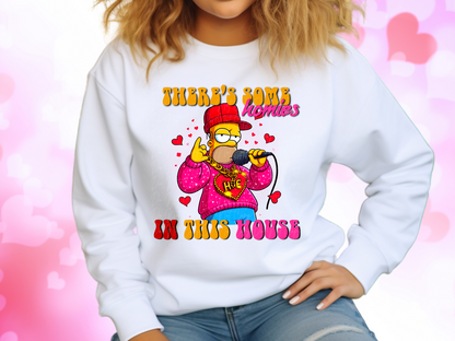 There's Some Homies In This House Homer Simpson Valentine's Day Sweatshirt