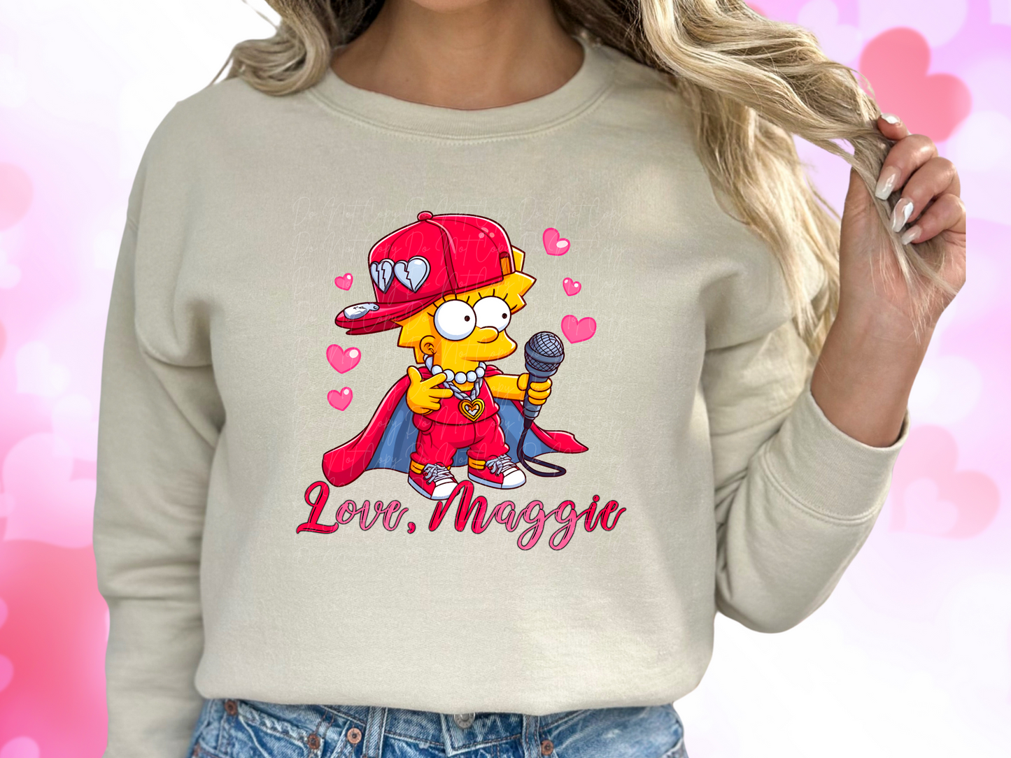 Love Maggie Simpson Valentine's Day Sweatshirt