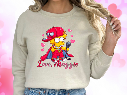 Love Maggie Simpson Valentine's Day Sweatshirt