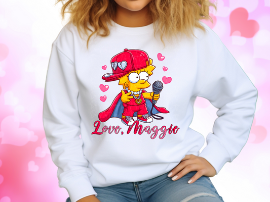 Love Maggie Simpson Valentine's Day Sweatshirt