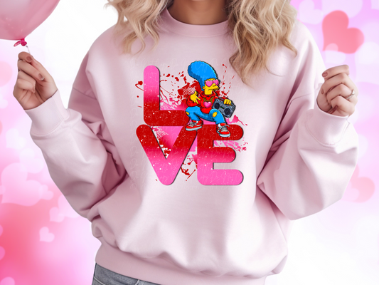 Love Marge Simpson Valentine's Day Sweatshirt