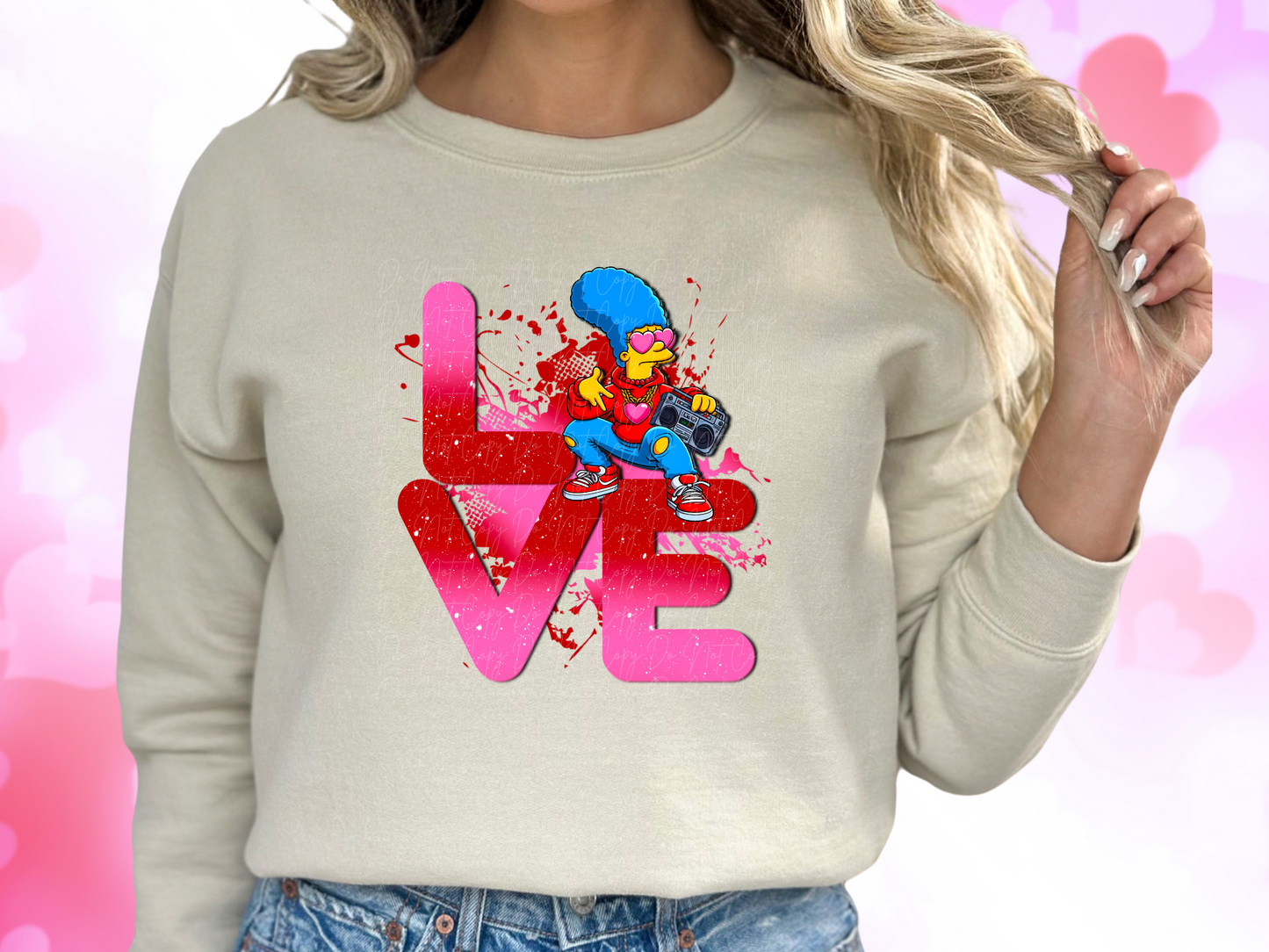 Love Marge Simpson Valentine's Day Sweatshirt