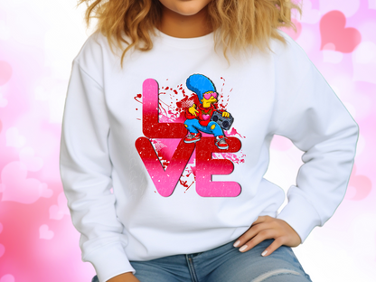 Love Marge Simpson Valentine's Day Sweatshirt