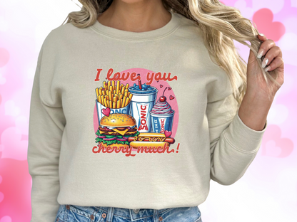 I Love You Cherry Much Sonic Valentine's Day Sweatshirt