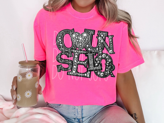 Counselor Rhinestone School DTF Transfer - TED1430