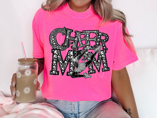 Cheer Mom Rhinestone DTF Transfer - TED1473