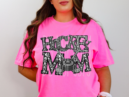Hockey Mom Rhinestone DTF Transfer - TED1482