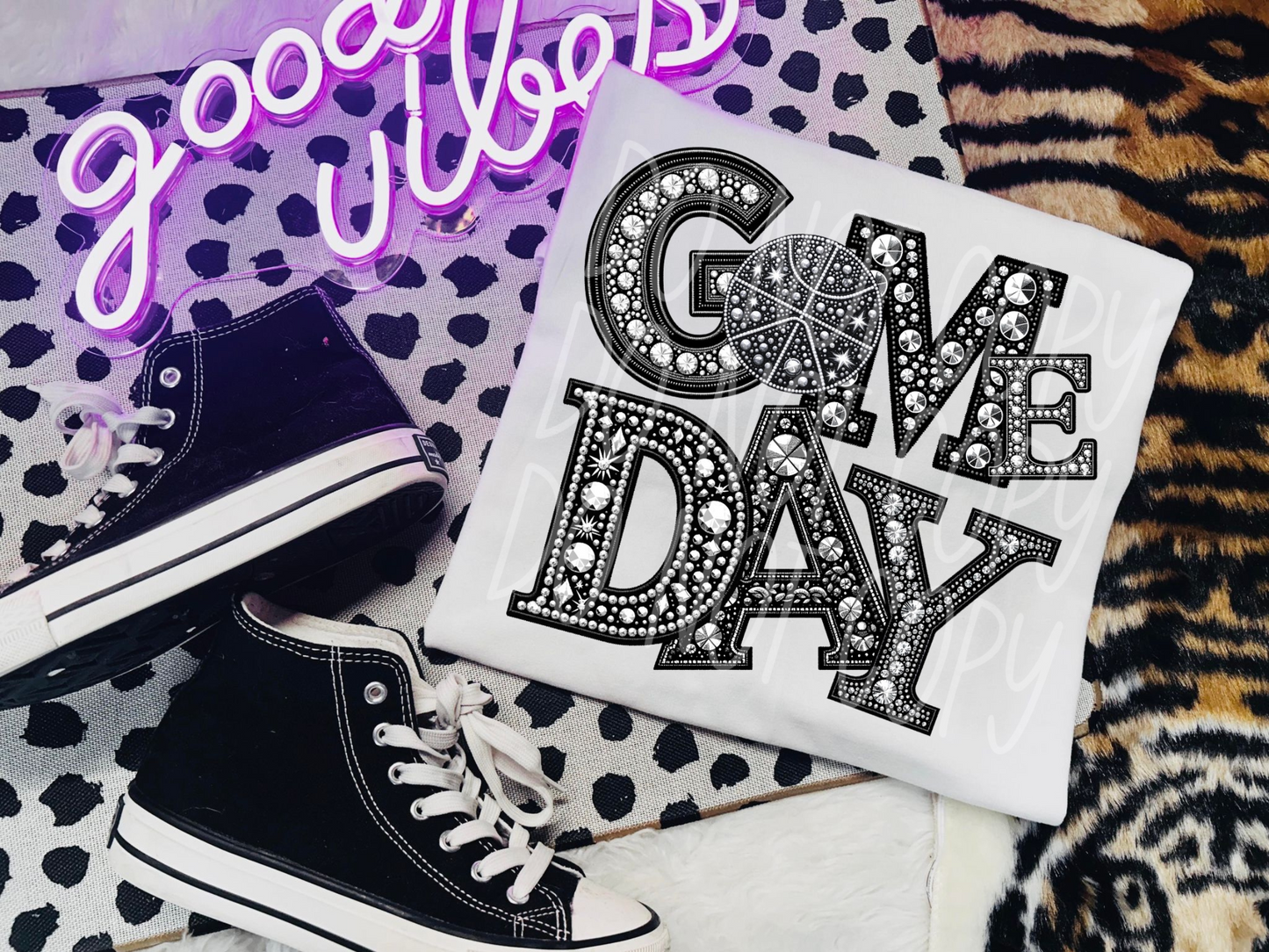 Basketball Game Day Rhinestone DTF Transfer - TED1500