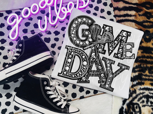 Lacrosse Game Day Rhinestone DTF Transfer - TED1504