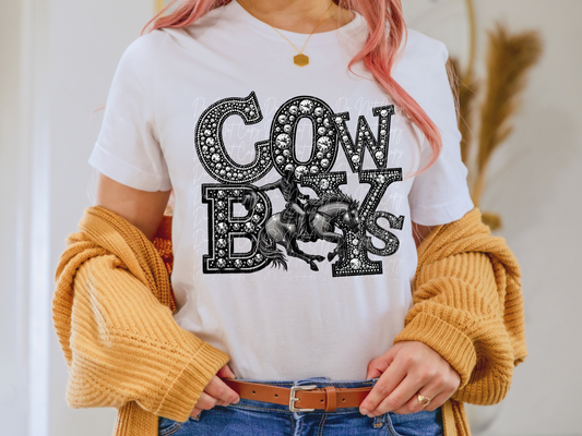 Cowboys Cowboy School Spirit Mascot Rhinestone DTF Transfer - TED1539