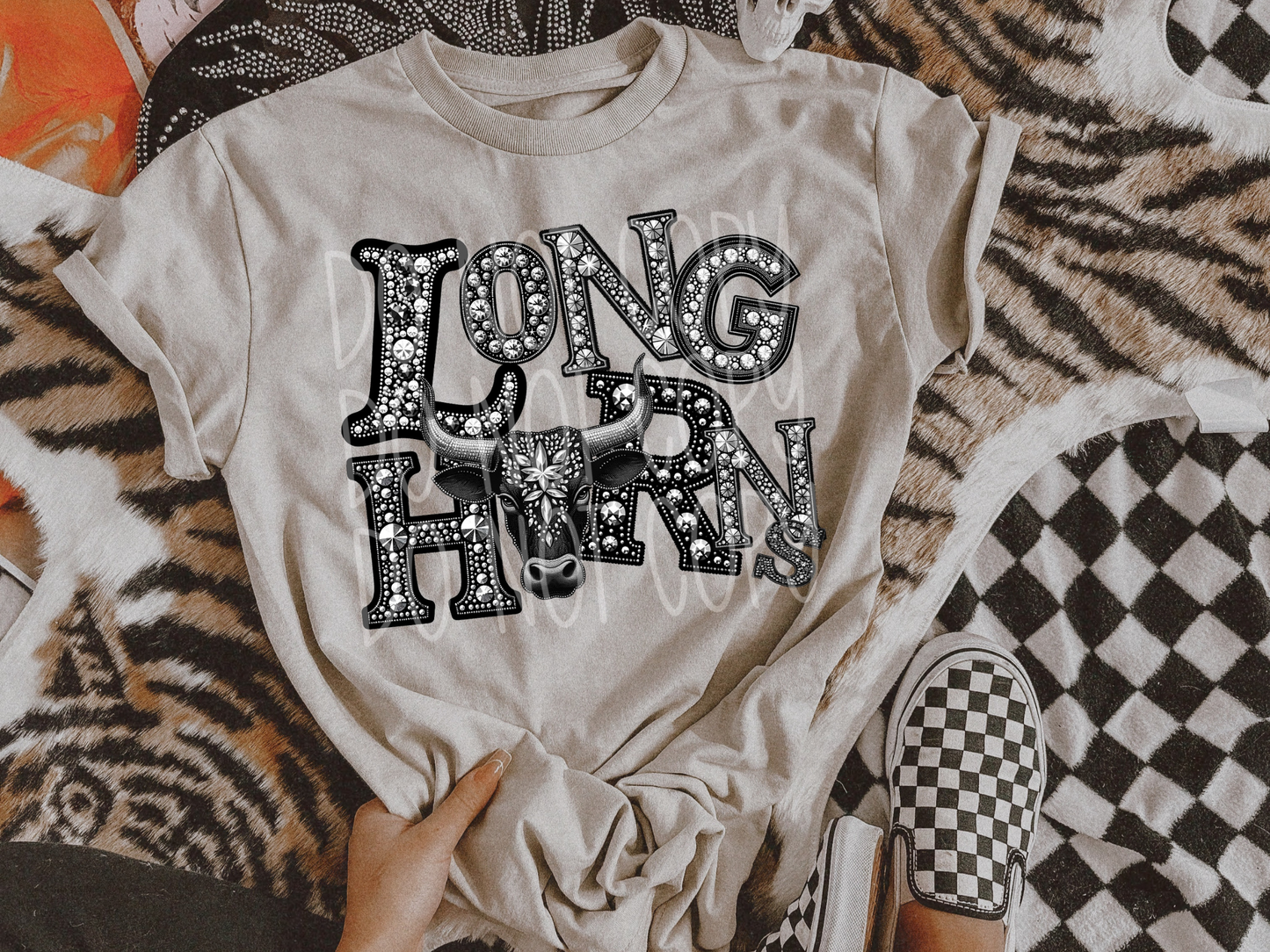 Longhorns School Spirit Mascot Rhinestone DTF Transfer - TED1568