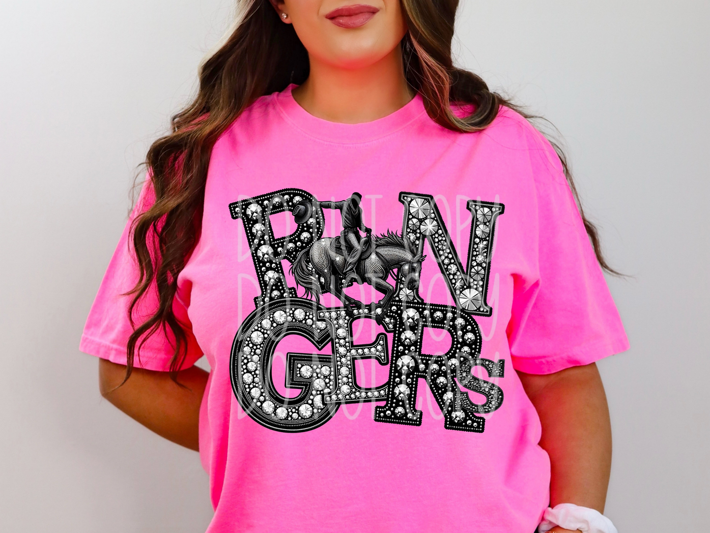 Rangers School Spirit Mascot Rhinestone DTF Transfer - TED1583