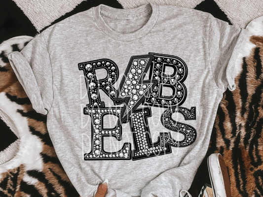 Rebels School Spirit Mascot Rhinestone DTF Transfer - TED1584