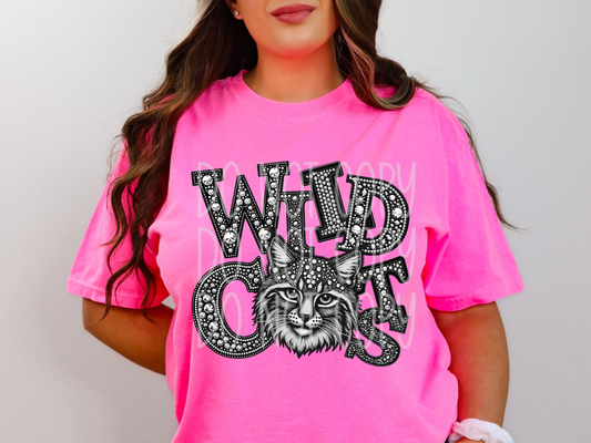 Wildcats School Spirit Mascot Rhinestone DTF Transfer - TED1607
